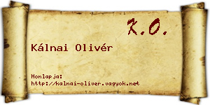 Kálnai Olivér névjegykártya